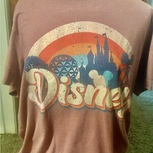 Disney Mickey logo tshirt  unisex size Medium Warm Rust